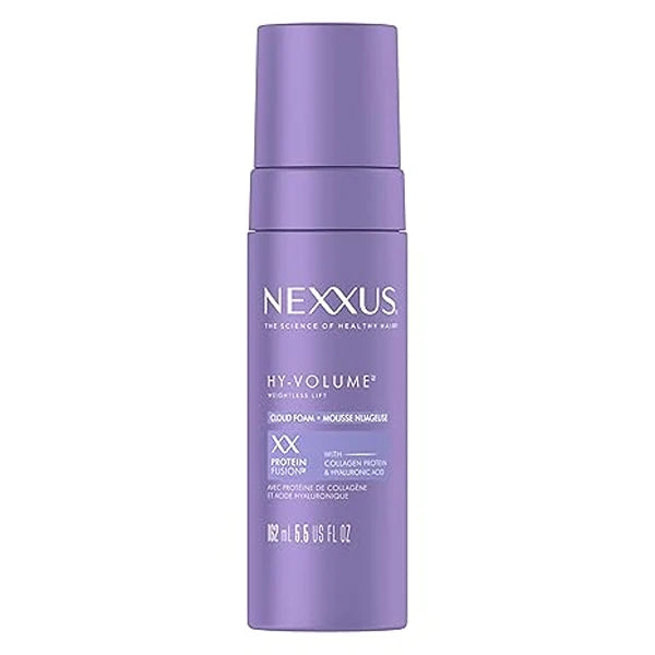 Nexxus Hy-Volume Weightless Lift Cloud Foam Treatment for Flat & Limp Hair, 48 Hours Volume, ProteinFusion with Collagen & Hyaluronic Acid, 5.5 fl oz