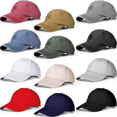 Jecery 12 Pcs Baseball Caps for Women Men Washed Baseball Hat Adjustable Cotton Sports Caps for Adults Outdoor Activities