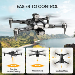 Generic F167 Drone with Camera 8K for Adults and Beginners, FPV RC Quadcopter with Brushless Motor,Optical Flow Sensor,2 Batteries,Black