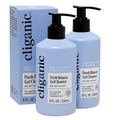 Cliganic Hydrating Gel Cleanser with Triple Botanical Complex® – Clean Gentle Face Wash with Jojoba, Rosehip Argan Oils Removes Makeup Impurities Aloe Vera Glycerine for Balanced Glowing Skin (single + 2-pack)
