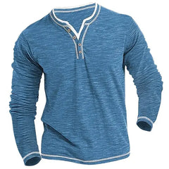 Gephdiin Long Sleeve Shirts for Men Men's T-Shirts Colored Cotton Small V Neck Cardigan Soft Stretch Shirt T Shirt Mens Long Sleeve Tee Shirts Graphic Tees Men