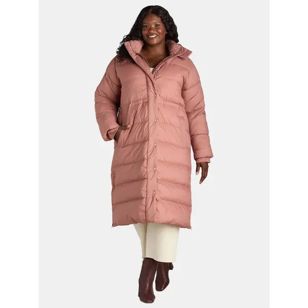 Ozark Trail Women's and Women's Plus Long Hooded Responsible Down Filled Parka