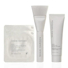 SHANI DARDEN SKIN CARE Triple Acid Peel, 2 Step Exfoliating Face Peel with Mandelic, Lactic & Glycolic Acids, Kaolin Clay Neutralizing Mask & Brush, Helps Improve Dark Spots & Skin Texture.