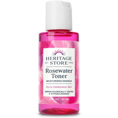 HERITAGE STORE Rosewater Facial Toner with Hyaluronic Acid, Dry to Combination Skin, Hydrating Toner Refines Pores, Minimizes Look of Fine Lines and Wrinkles