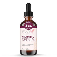 Eva Naturals Vitamin C Serum for Face - 20% Vit C with Hyaluronic Acid, Ferulic Acid & Vitamin E - Facial Serum for Dark Spots, Acne, Anti Aging, Glow & Even Skin Tone