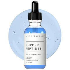 Asterwood Copper Peptides Serum for Face with GHK Cu and Hyaluronic Acid Anti Aging Facial Serum