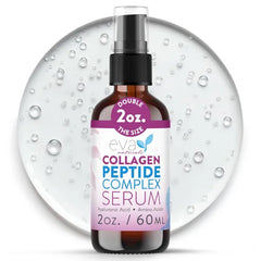 Eva Naturals Multi Peptide Face Serum – Anti Aging Collagen Peptides for Plump & Firm Skin Elasticity, Wrinkle & Fine Line Renewal, Fragrance Free Firming Facial Skincare