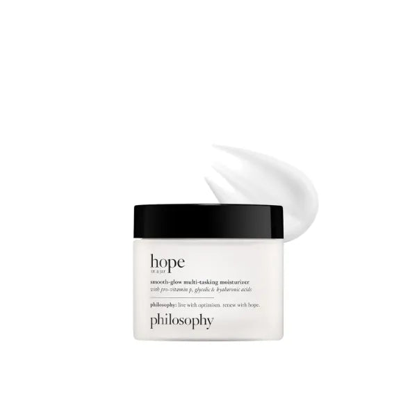 philosophy hope in a jar smooth-glow multi-tasking face moisturizer with pro-vitamin P, glycolic & hyaluronic acid, provides deep & long-lasting hydration & smoother, radiant skin