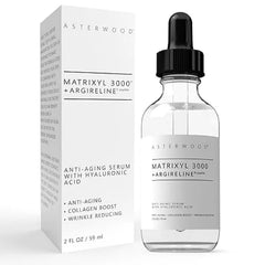 Asterwood Matrixyl 3000 + Argireline Serum for Face Multi Peptide Serum with Hyaluronic Acid Anti Aging, Wrinkle Reducing, Collagen Boosting Fragrance Free