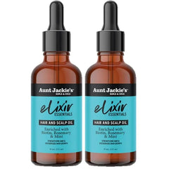 Aunt Jackie's Elixir Essentials Hair & Scalp Oil Enriched with Biotin, Rosemary & Mint, Nourishes, Thickens & Supports Hair Growth