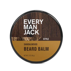Every Man Jack Beard Balm - Moisturize, Strengthen And Style Your Beard w/Medium Hold - Light Sandalwood Scent, Made w/Naturally Derived Ingredients like Candelilla Wax and Shea Butter