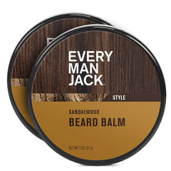 Every Man Jack Beard Balm - Moisturize, Strengthen And Style Your Beard w/Medium Hold - Light Sandalwood Scent, Made w/Naturally Derived Ingredients like Candelilla Wax and Shea Butter