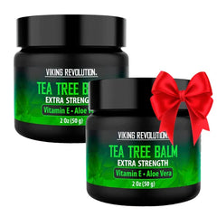 Viking Revolution Tea Tree Oil Balm - Foot Cream for Dry Skin - Deeply Moisturizing Formula with Aloe Vera, Vitamin E & Eucalyptus - Soothes & Hydrates Rough Hands, Elbows & Feet