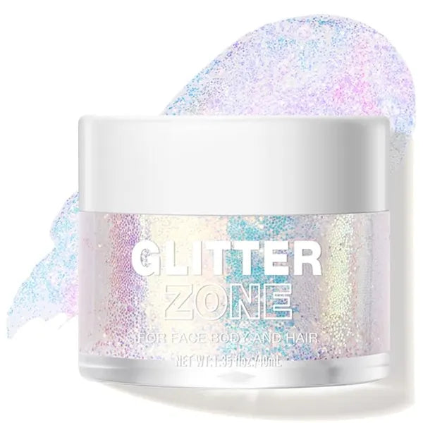 LANGMANNI Holographic Body Glitter Gel for Body, Face, Hair and Lip.Color Changing Glitter Gel Under Light.