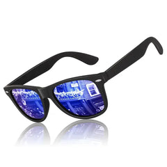 LINVO Classic Retro Polarized Black Sunglasses for Men Women Fishing Driving Hiking