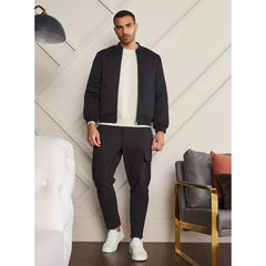 Quilted Bomber Jacket - Black