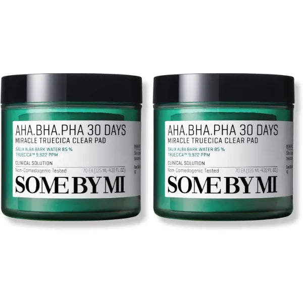 SOME BY MI AHA BHA PHA 30 Days Miracle Truecica Clear Pad – 70 Pads – Korean Exfoliating Centella Face Toner Pads – Gently Clears Impurities, Refines Pores & Smooths Skin Texture – Korean Skin Care