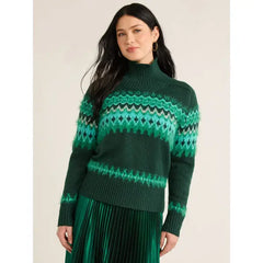 Free Assembly Women’s Fair Isle Turtleneck Sweater, Midweight