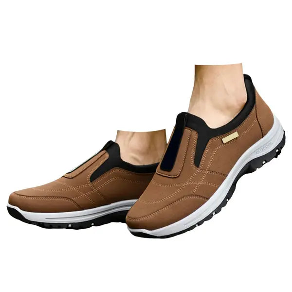 Oyedens Mens Slip on Loafers Suede Low Top Fashion Sneakers Non Slip Hiking Walking Work Shoes