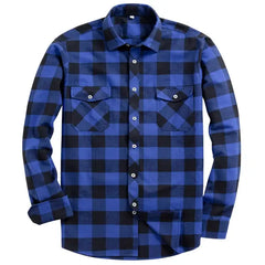 Alimens & Gentle Long Sleeve Button Up Shirt for Men Flannel Shirts Regular Fit