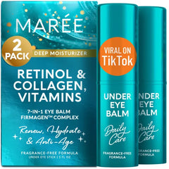 MAREE Under Eye Balm Stick with Retinol & Ceramide Complex - Facial Moisturizer for Dark Circles & Wrinkles - Under Eye Brightener Stick, Anti Wrinkle Hydrating Face Skincare, 0.35 Ounce
