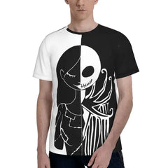 Nightmare Before Christmas Shirt Halloween Jack Sally Shirts 3D Printed Fashion Short Sleeve Unisex Cartoon Shirt