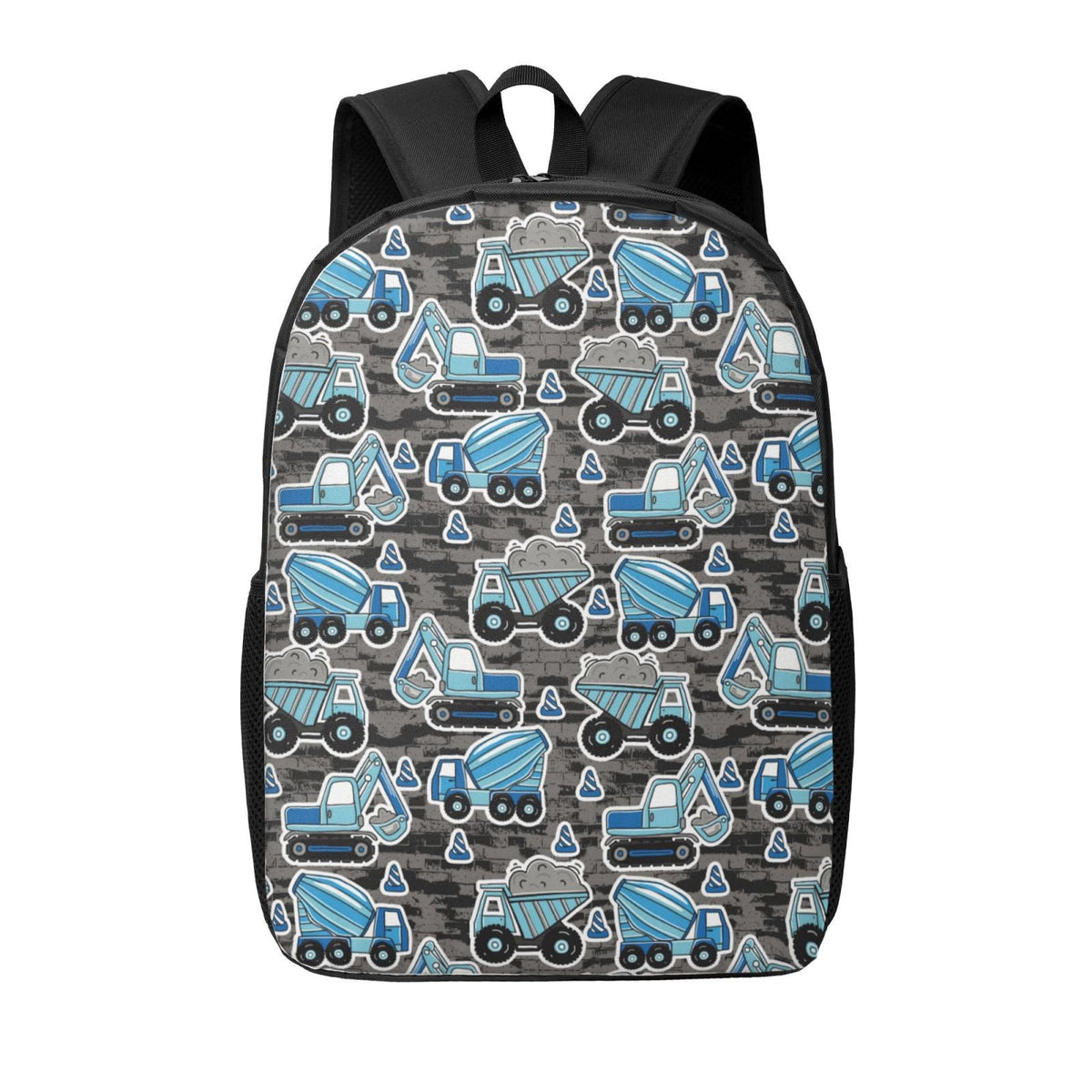 Disketp Blue Excavator School Backpack, Lightweight Basic Middle School Bookbags 17 Inch Casual Daypack for Student College, Travel or Outdoor