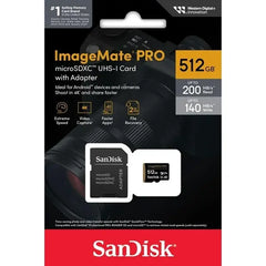 SanDisk Micro SD ImageMate Pro Memory Card with Adapter 200MB/S/512GB