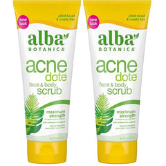 Alba Botanica Acnedote Maximum Strength Face & Body Scrub for Acne Treatment, Blackhead Scrub, 8 Oz