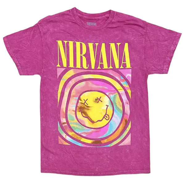 Nirvana Short Sleeve Crew Neck Graphic Printed Cotton T-Shirt