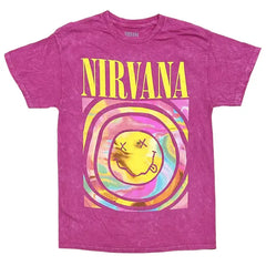 Nirvana Short Sleeve Crew Neck Graphic Printed Cotton T-Shirt