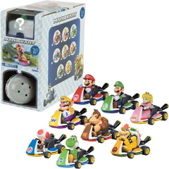 TOMY Mario Kart Pull Back Racers - Nintendo Mario Toys Including Mario, Luigi, Wario, Princess Peach, Bowser, Toad, and Yoshi - 10 Count - Video Game Collectibles for kids