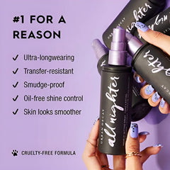 Urban Decay All Nighter Long-Lasting Makeup Setting Spray - XL Size - Award-Winning Makeup Finishing Spray - Lasts Up To 16 Hours - Oil-Free, Microfine Mist - 8.11 fl oz