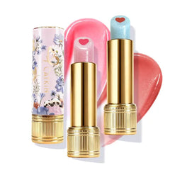CATKIN Cute 2-in-1 Coral Lip Balm Gloss, Moisturizing with Jojoba Oil Hyaluronic acid, Trendy Lip Care for Women & Girls