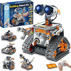 Sillbird Robot Building Kit with Remote Control STEM Gifts for Kids Boys Age 8-12, Coding Technic Robotics Toy for Birthday Buildable 5in1 Models with 488 Pieces