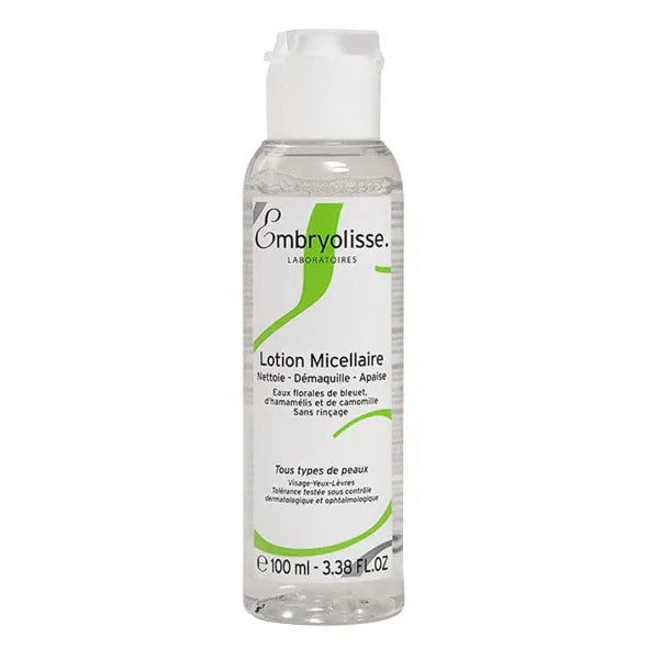 Embryolisse Micellar Lotion Makeup Remover for Sensitive Skin, Gentle Cleansing and Toning Floral Water with Chamomile, Cornflower & Witch Hazel, No-Rinse