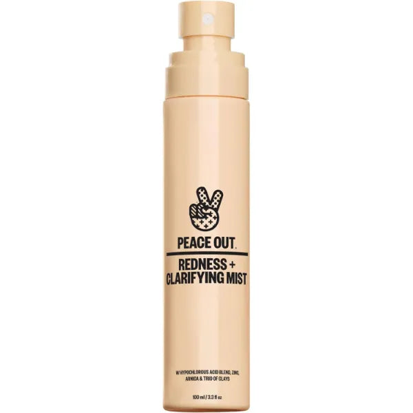 PEACE OUT Redness + Clarifying Mist, Hypochlorous Acid Facial Spray with Zinc and Arnica, Helps Reduce Redness, Control Excess Oil, and Refresh Dry Skin