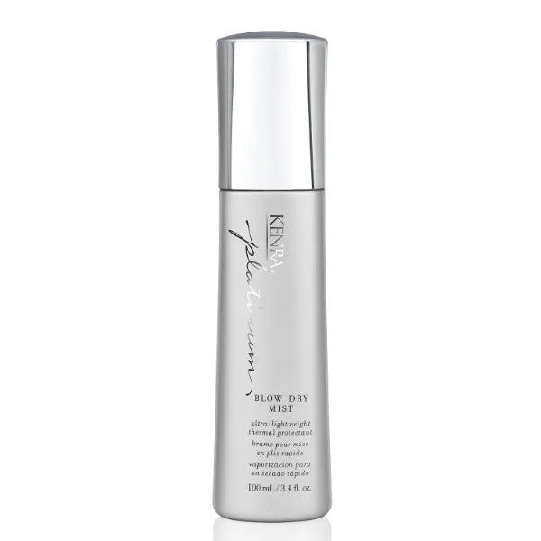 Kenra Platinum Blow-Dry Mist, Ultra-Lightweight Thermal Protectant, Detangles, Smooths, & Softens | Eliminates Frizz & Resists Humidity, Fine To Medium Hair - 3.4 Fl oz
