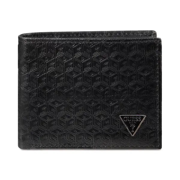 GUESS Men's Cube Embossed Leather Wallet