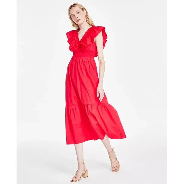 Adrianna Papell Womens Ruffled Maxi Dress, Elegant Style for Special Occasions