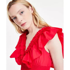 Adrianna Papell Womens Ruffled Maxi Dress, Elegant Style for Special Occasions