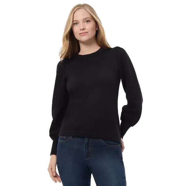 Macy's Women's Solid-Color Mixed-Stitch Sweater-Black