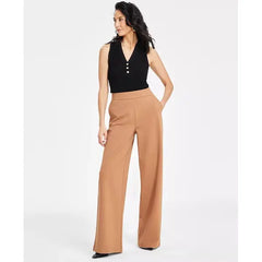 Women's High-Rise Wide-Leg Pants, Created for Macy's-Brown Sair