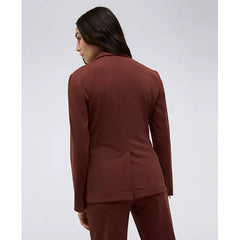 Women's Athletic Stretch One Button Notch Collar Blazer,Created by Macy's-Deep Chestnut