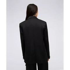 Women's One Button Notch Collar Satin Jacket,Created by Macy's-Black