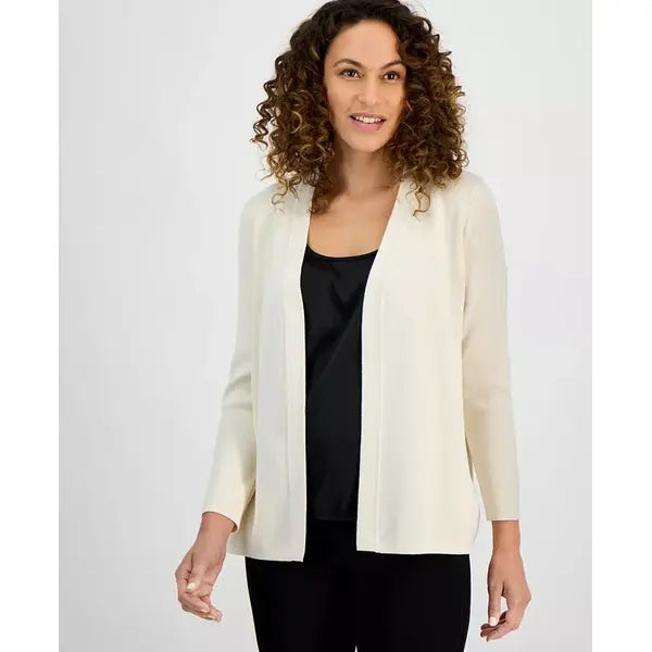 Anne Klein Petite Newport Kissing Front Cardigan, Classic Lightweight Layering Piece