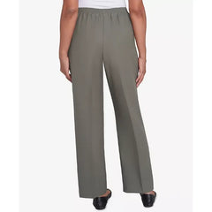 Alfred Dunner Petite Classic Full Elastic Medium Mid Rise Pant, Olive , Size 18P