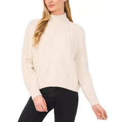 Women's Mock Neck Cable-Knit Drop-Shoulder Sweater created by Macy's-Brich
