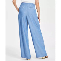 Women's Pleated Wide-Leg Pants, Exclusively at Macy's-Medium Lnd
