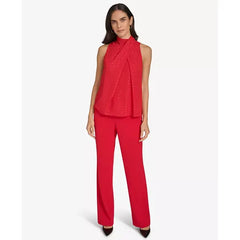 Macy's Women's Metallic Clip-Dot Sleeveless Top-Red